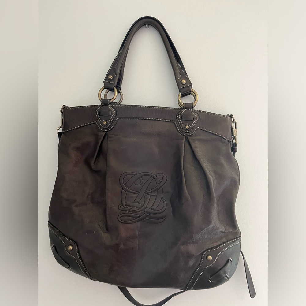Louis Quatorze Leather Bag - chocolate brown color (Used)